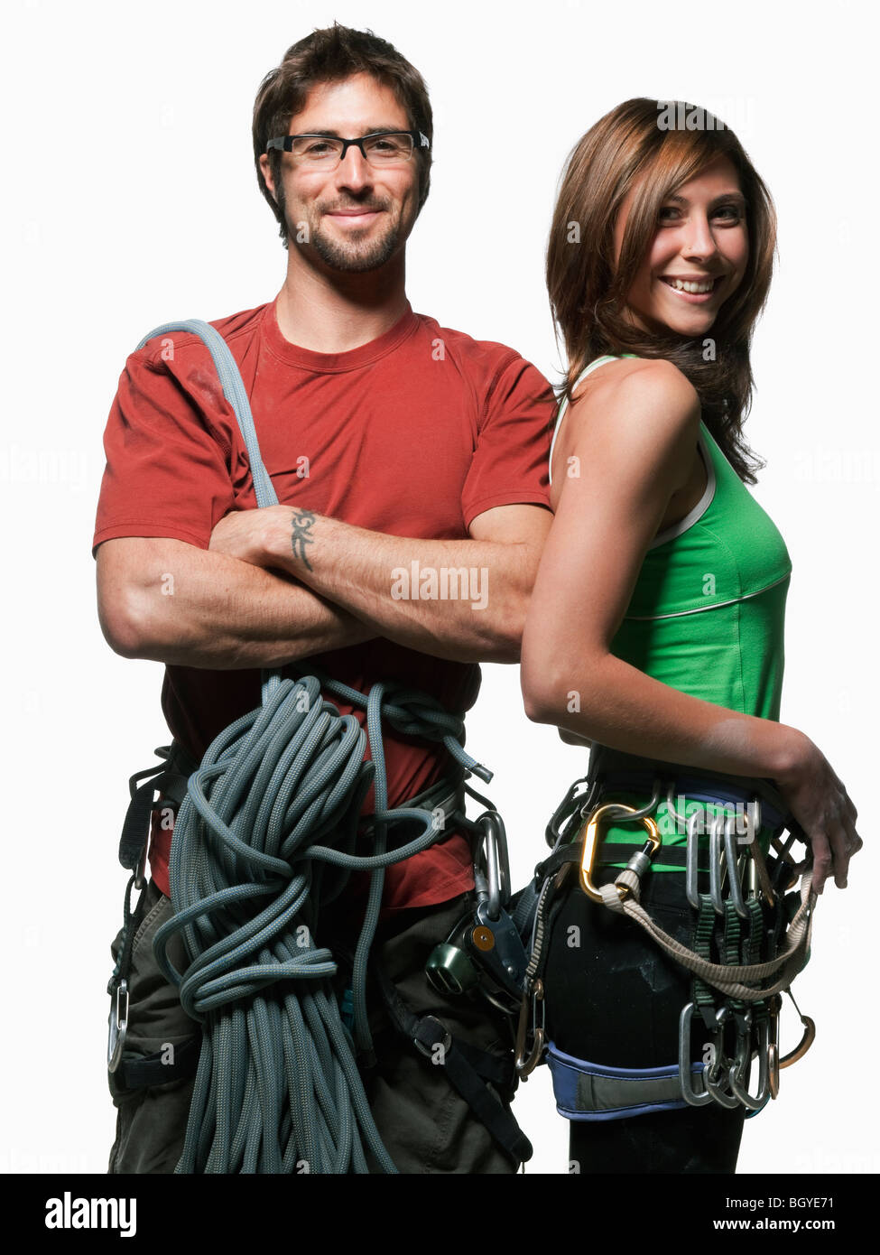 Portrait of two climbers Stock Photo Alamy