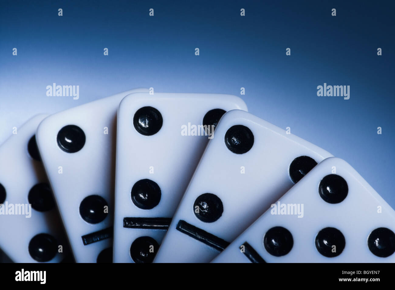 Stacked dominos Stock Photo