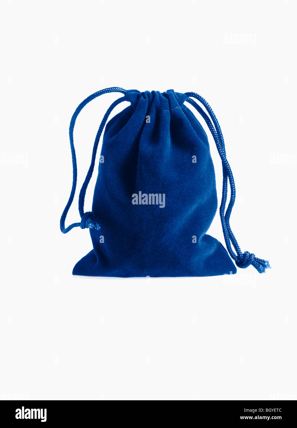 Blue drawstring bag Stock Photo Alamy