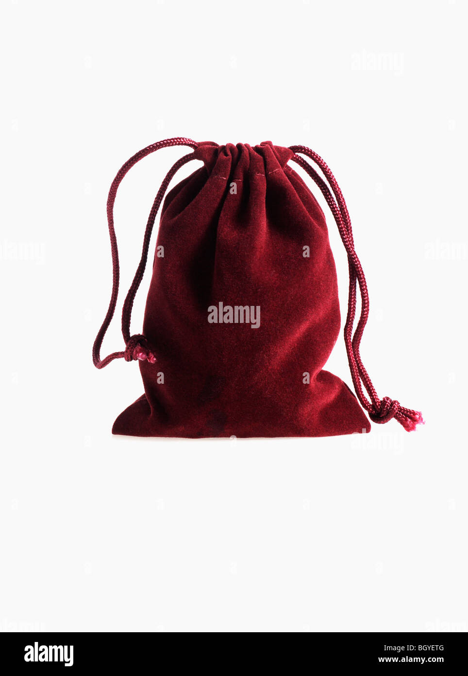 Red drawstring bag Stock Photo Alamy
