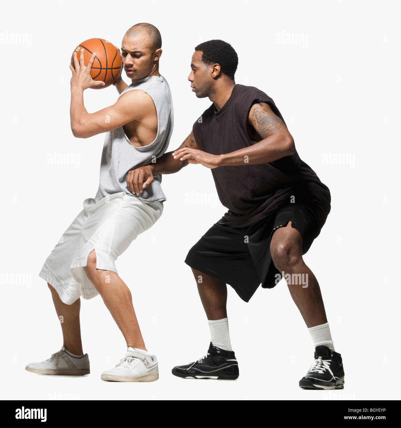 Two basketball players Stock Photo