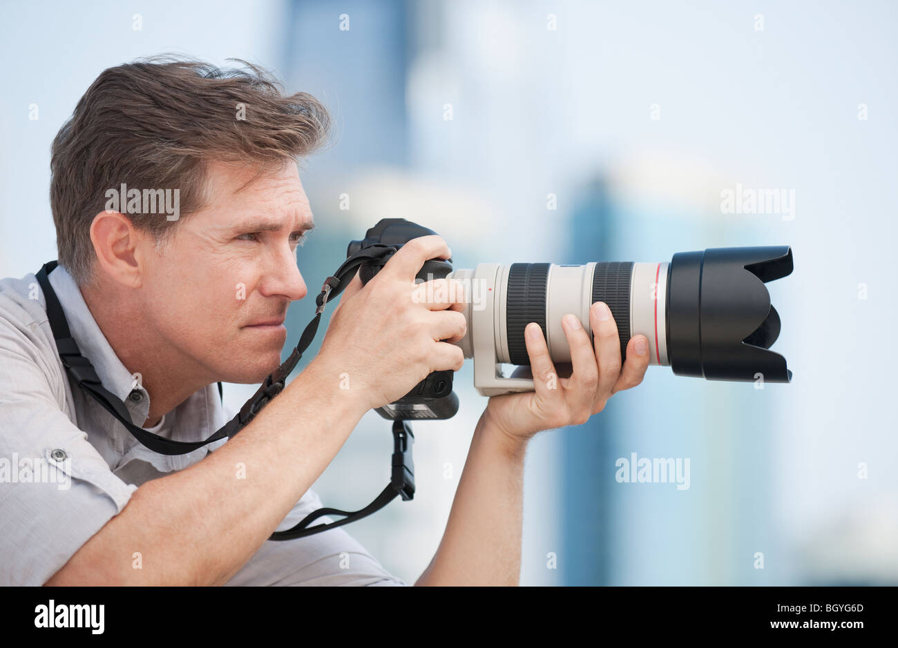 Man taking picture Stock Photo