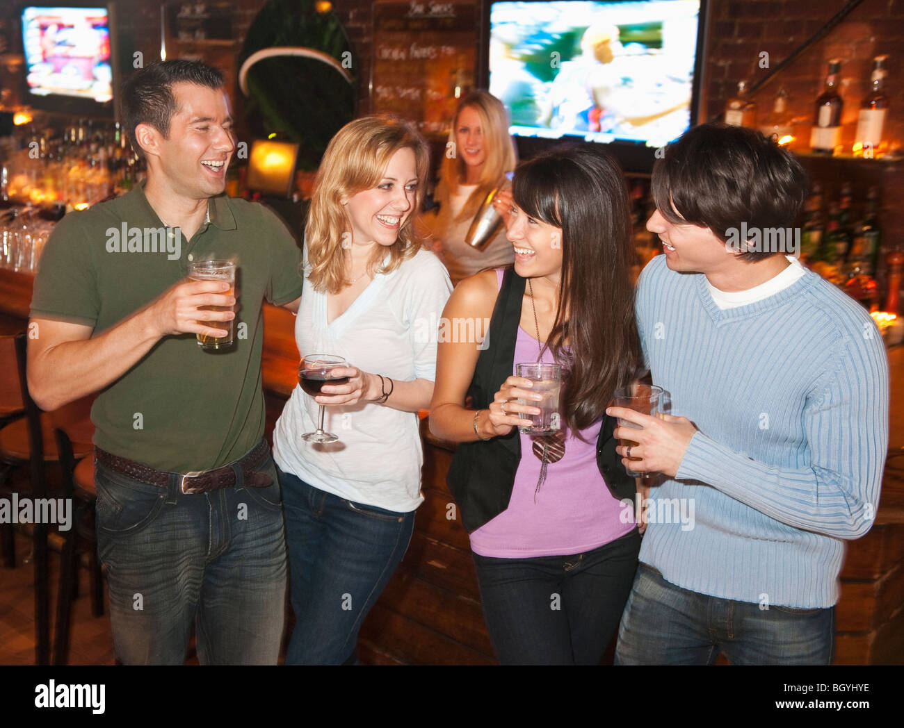 Friends at bar Stock Photo Alamy