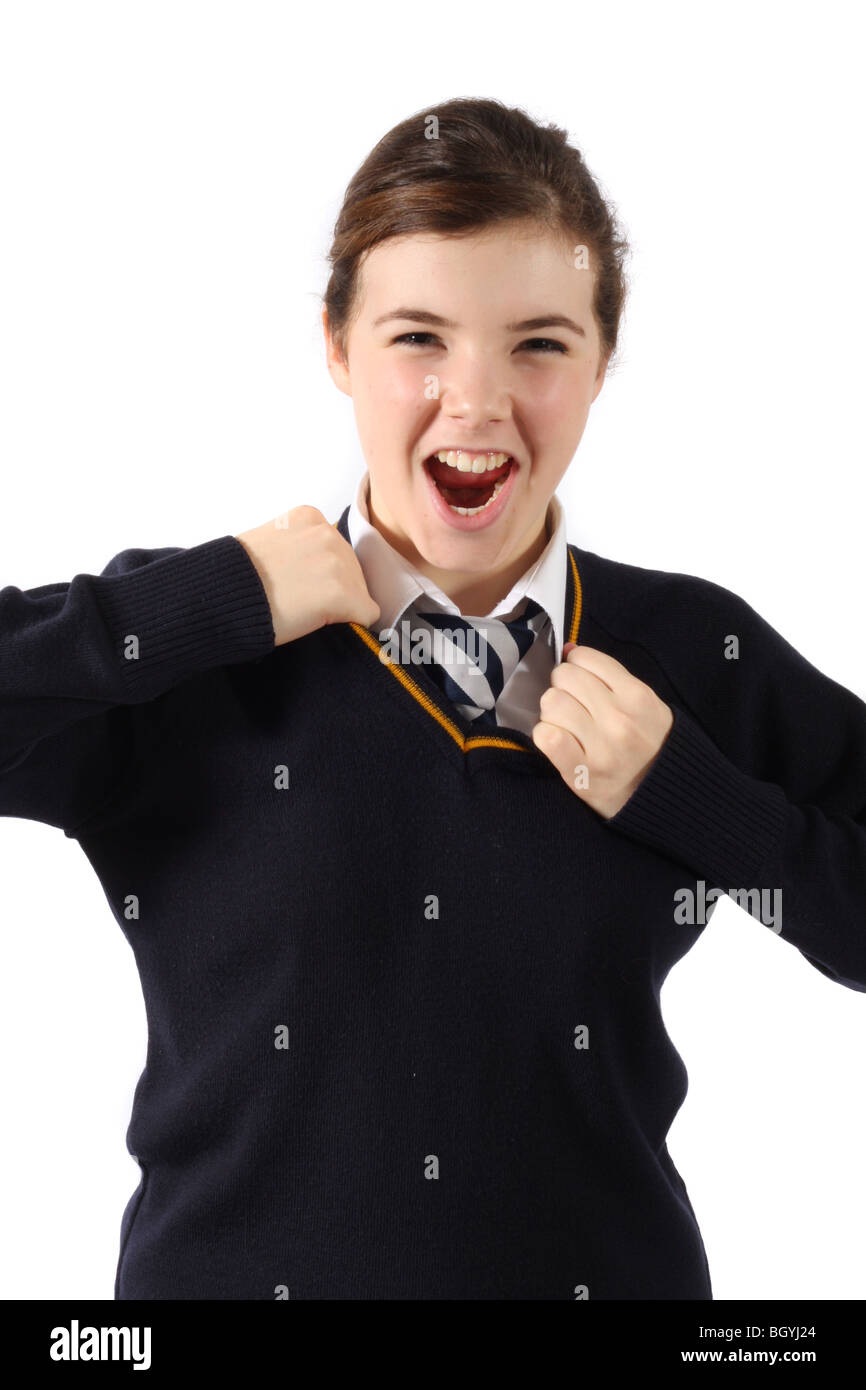 Angry teenage girl and uniform hi-res stock photography and images - Alamy