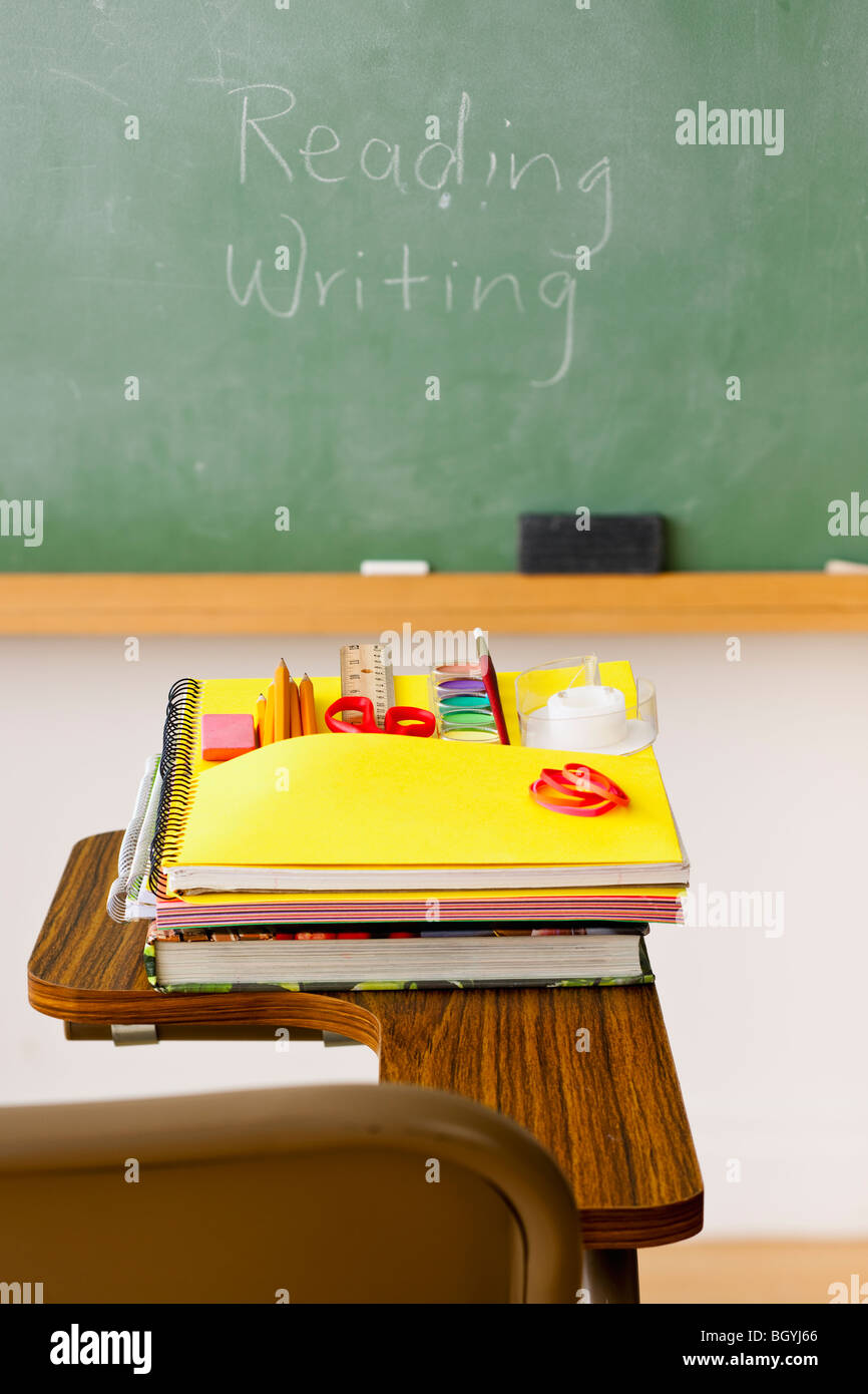 Chalkboard in classroom Stock Photo Alamy