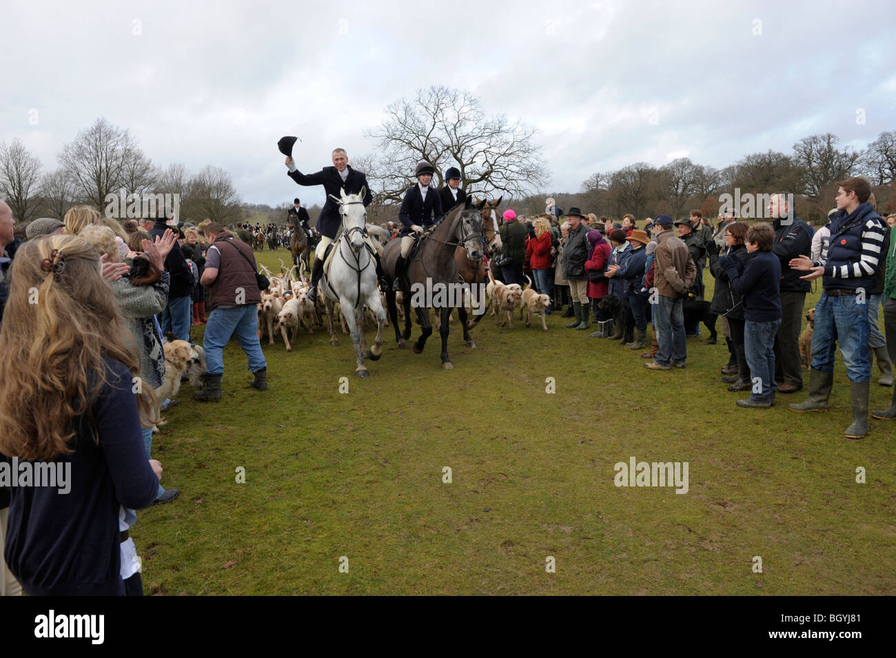 Traditional Boxing Day Hunt at Petworth Park, Sussex, England Stock Photo