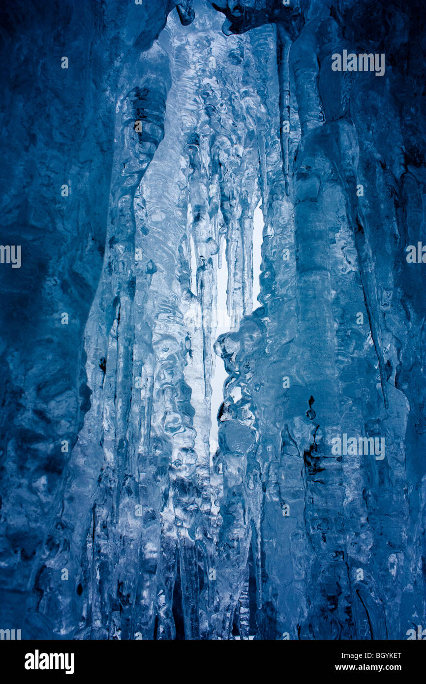 Icefall in Tatra. Stock Photo