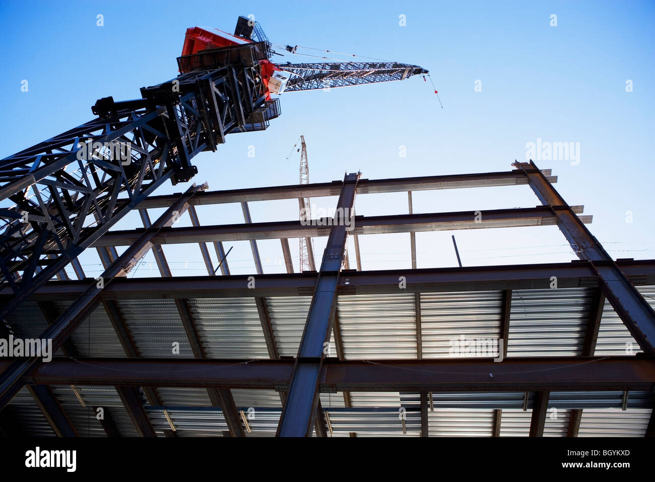 Crane at construction site Stock Photo