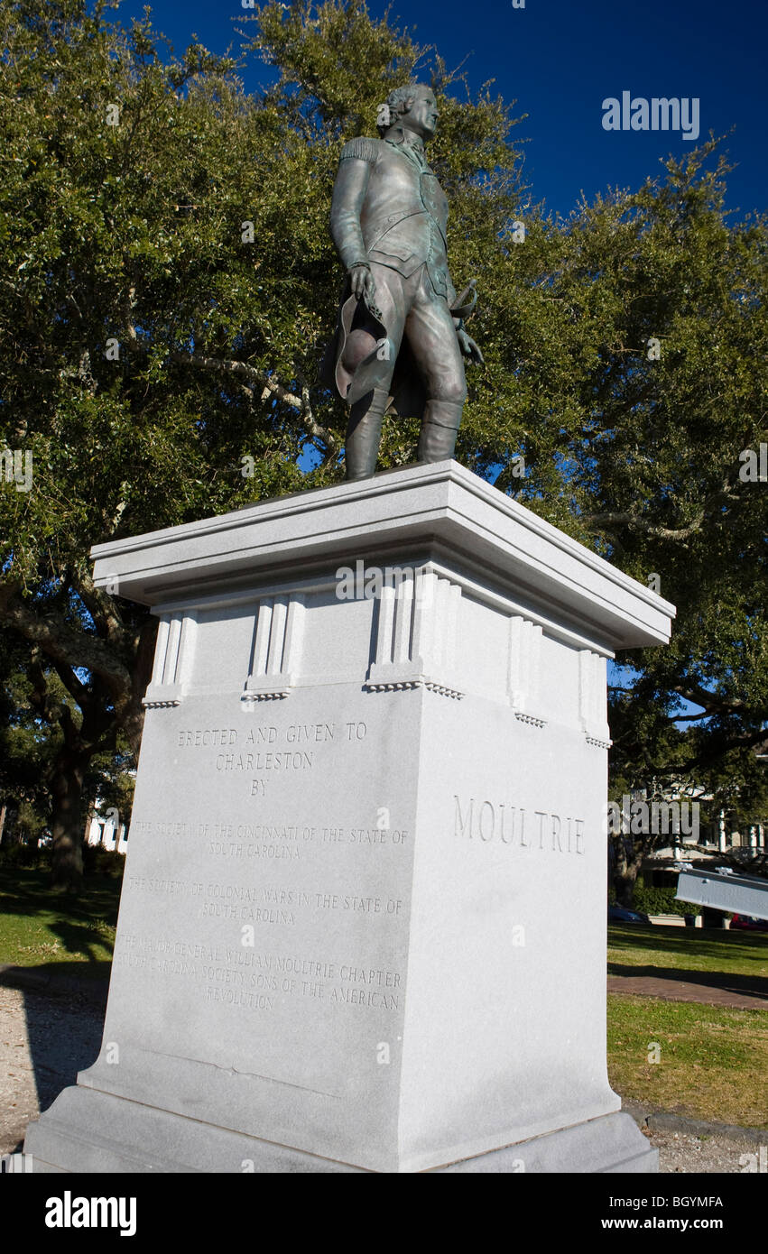 Statue of Moutrie, White Point Gardens, Charleston, South Carolina