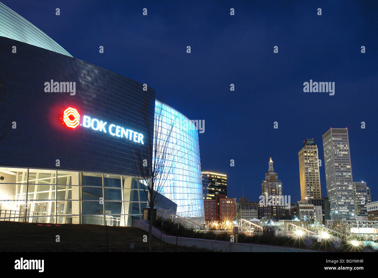 Tulsa, OK, Oklahoma, downtown, BOK Center, evening Stock Photo Alamy
