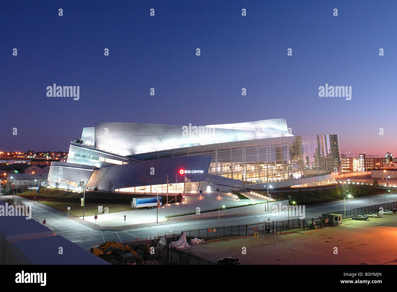 Tulsa, OK, Oklahoma, downtown, BOK Center, evening Stock Photo Alamy
