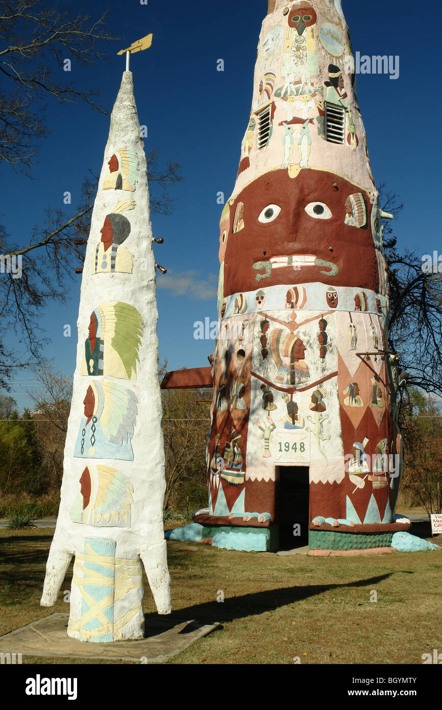Claremore ok oklahoma totem pole park route 66 stock photo alamy