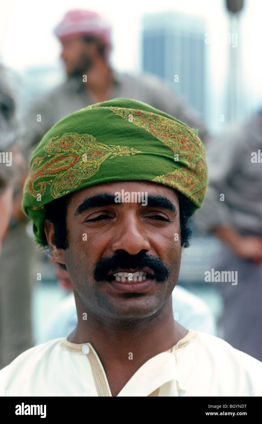 Musalam Ahmad, sailor and officer Omani navy. Sailed here on dhow Sohar in Singapore. Stock Photo