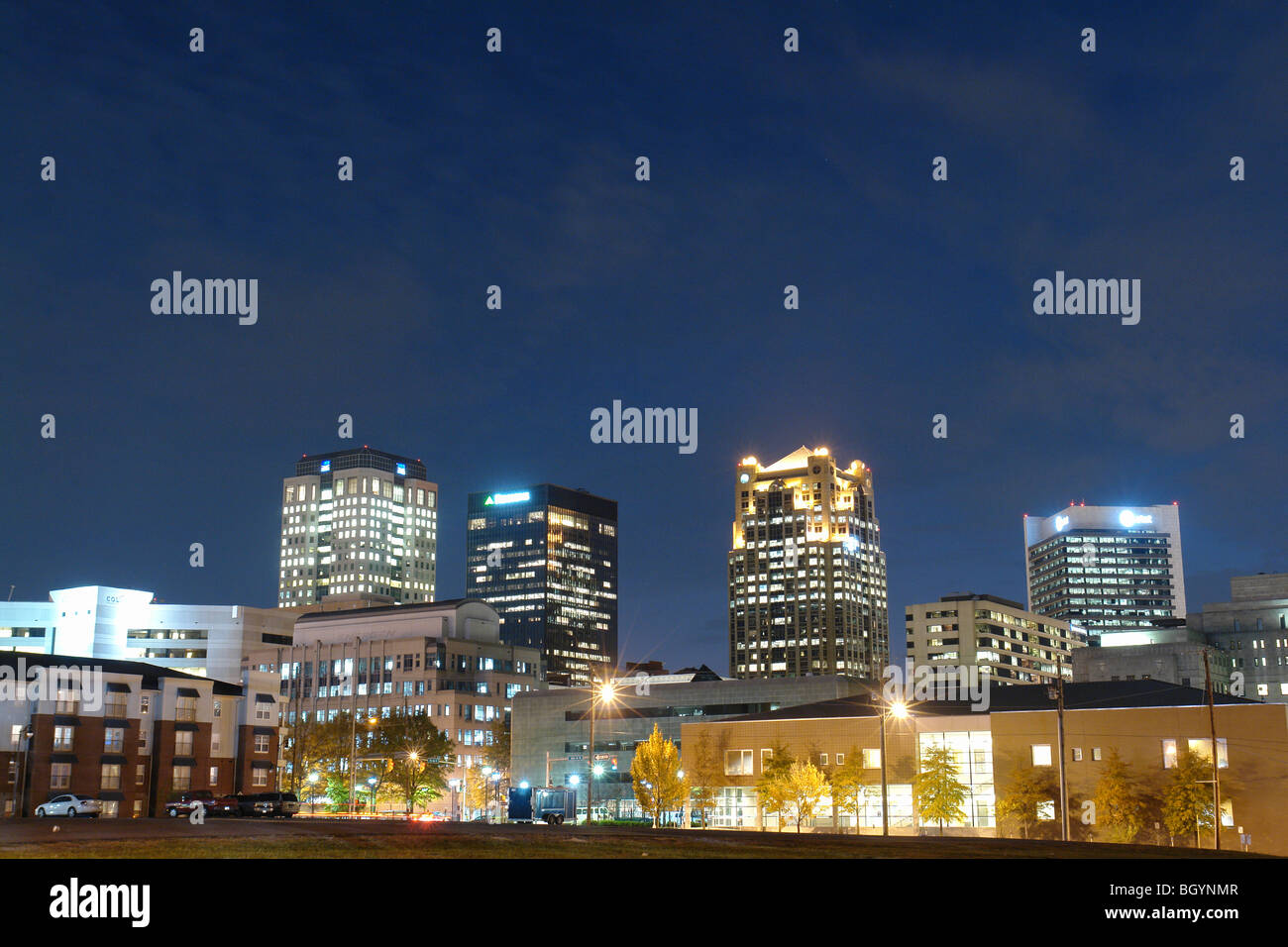 Birmingham, Al, Alabama, Downtown, skyline, evening Stock Photo Alamy