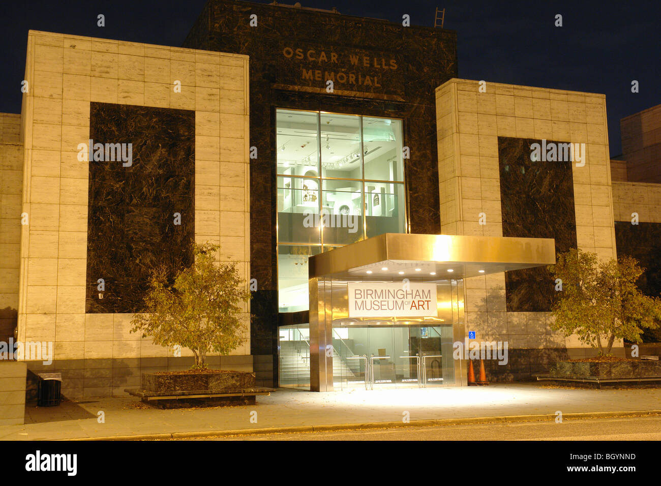 Birmingham, Al, Alabama, Downtown, Birmingham Art Museum, Oscar Wells Memorial, evening Stock Photo
