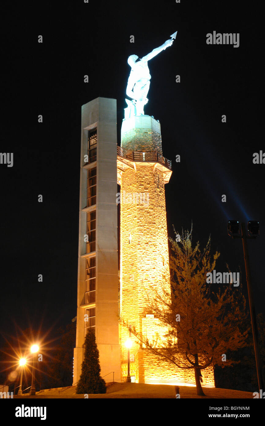 Birmingham, Al, Alabama, Vulcan Statue, Vulcan Park, evening Stock