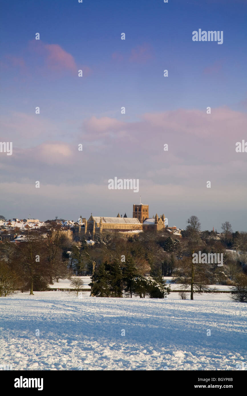 View of St. Albans Cathedral Stock Photo