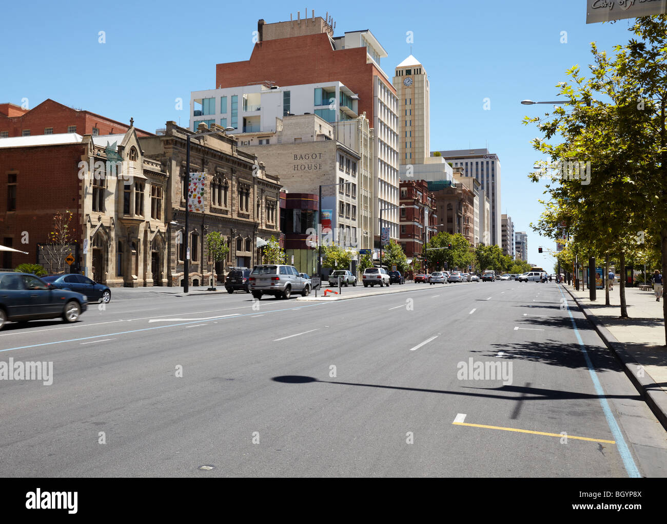 North Terrace, Adelaide, SA, Australia Stock Photo