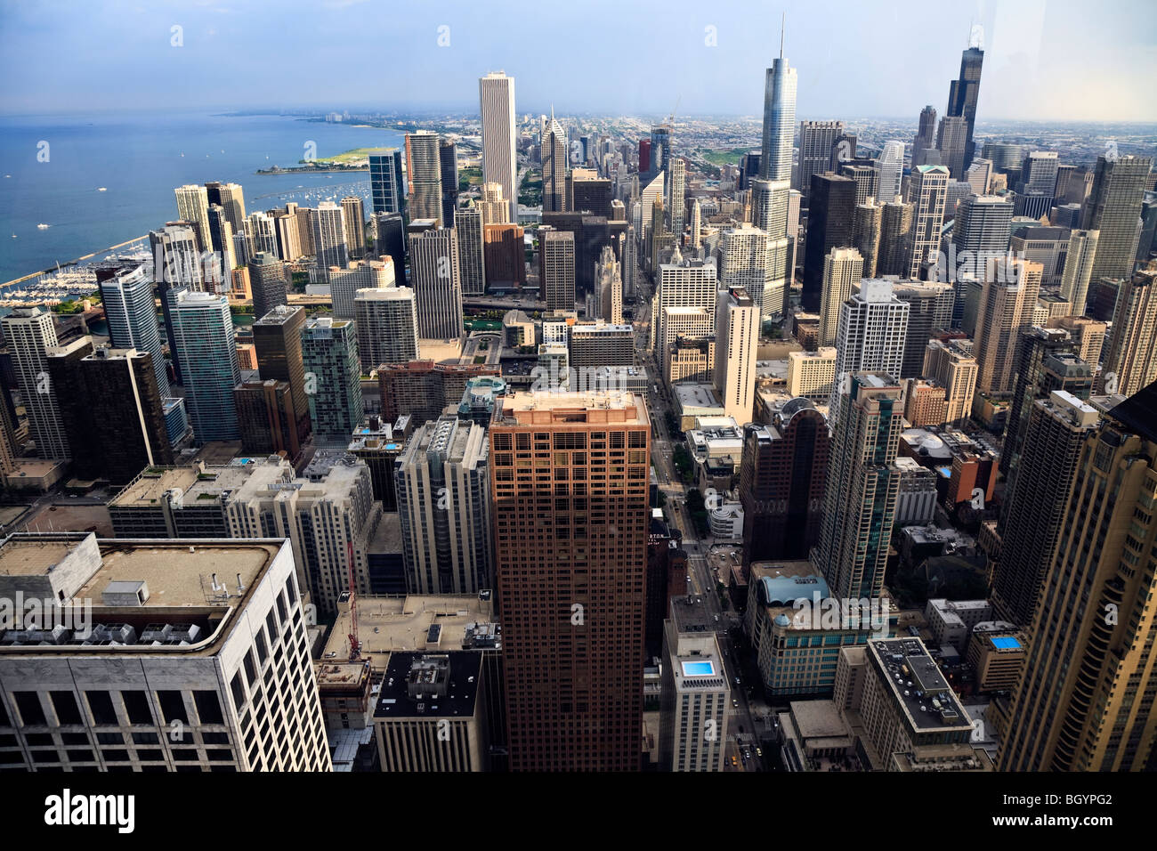 Skyline of Chicago from the John Hancock Center,  Illinois, USA Stock Photo