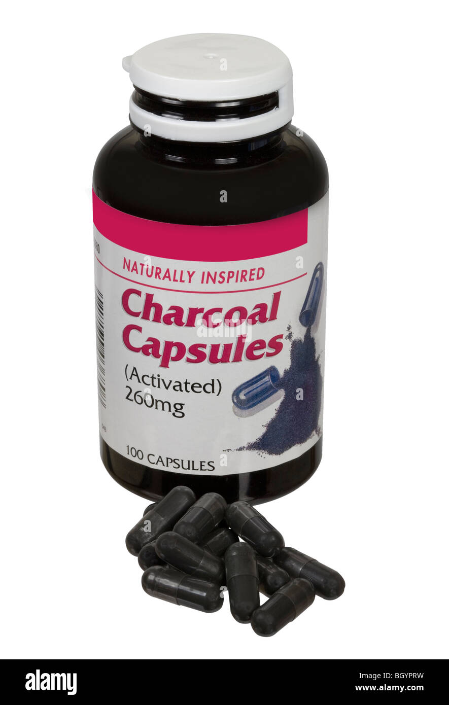 Charcoal Capsules Stock Photo