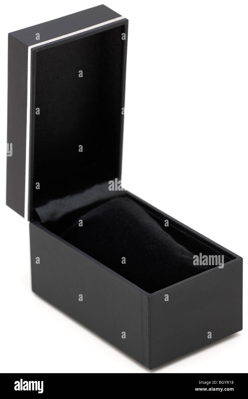 Black jewelery presentation box Stock Photo