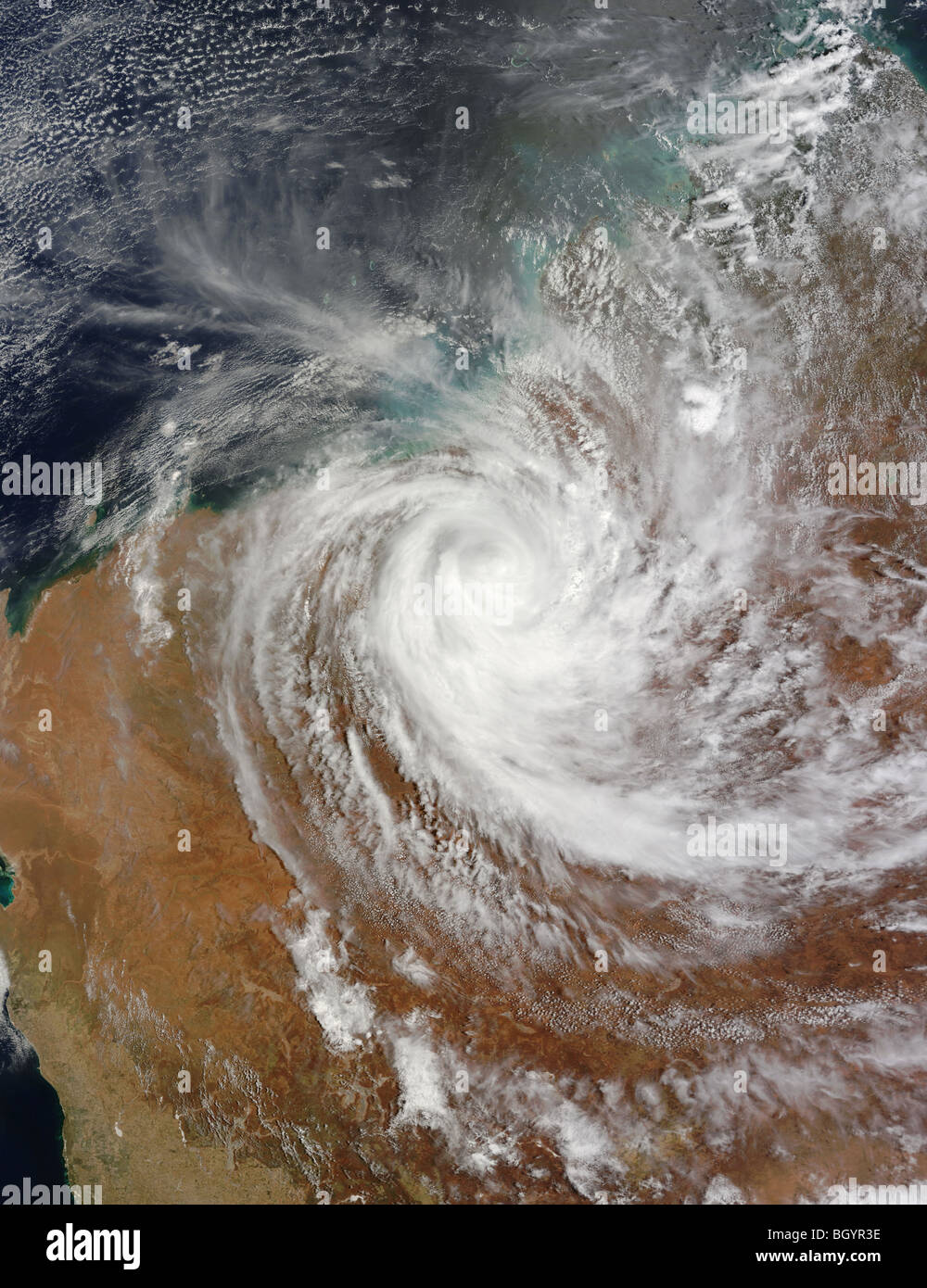 Cyclone Laurence over Australia, satellite image by NASA Stock Photo