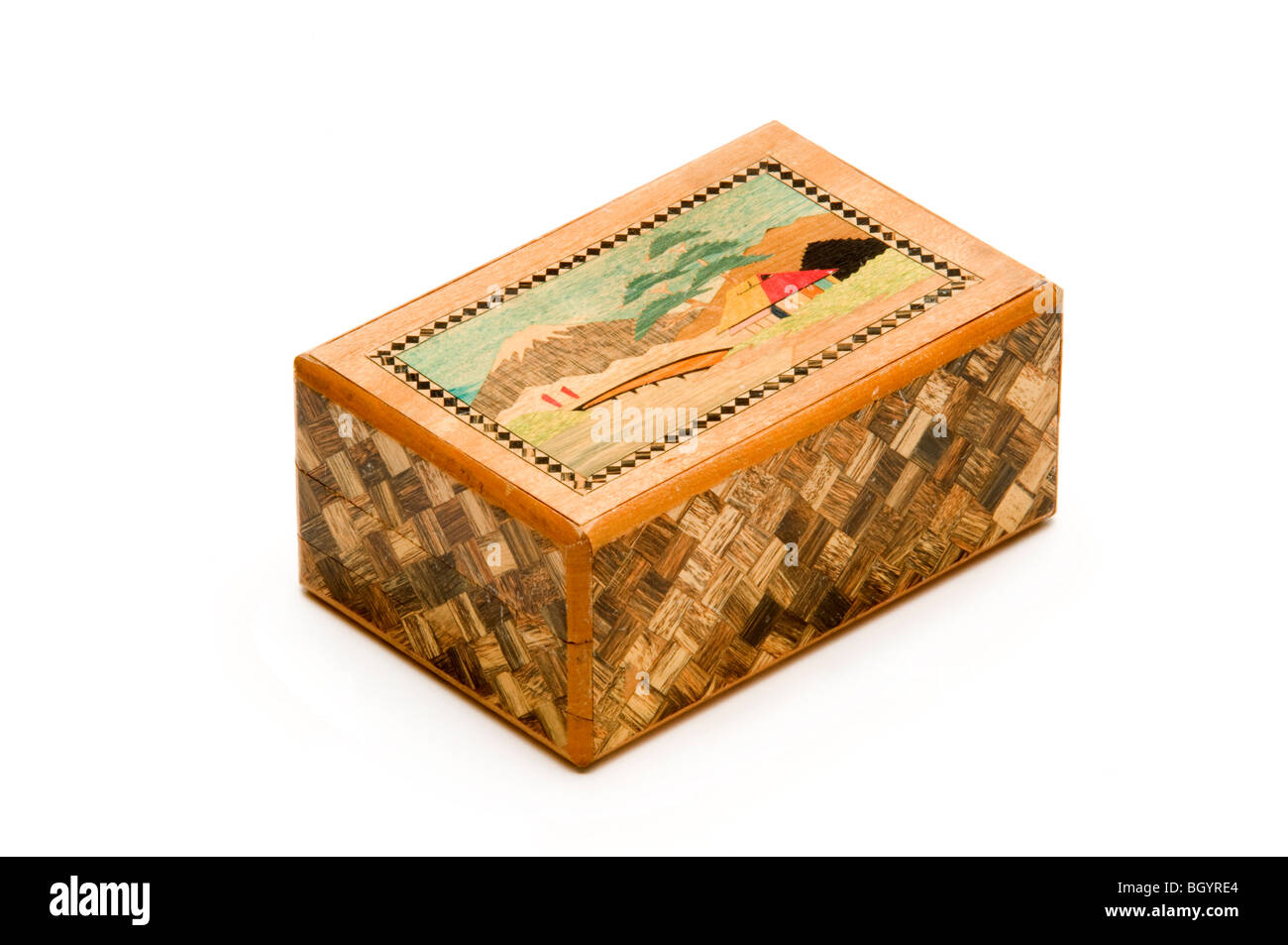 chinese wooden puzzle box Stock Photo