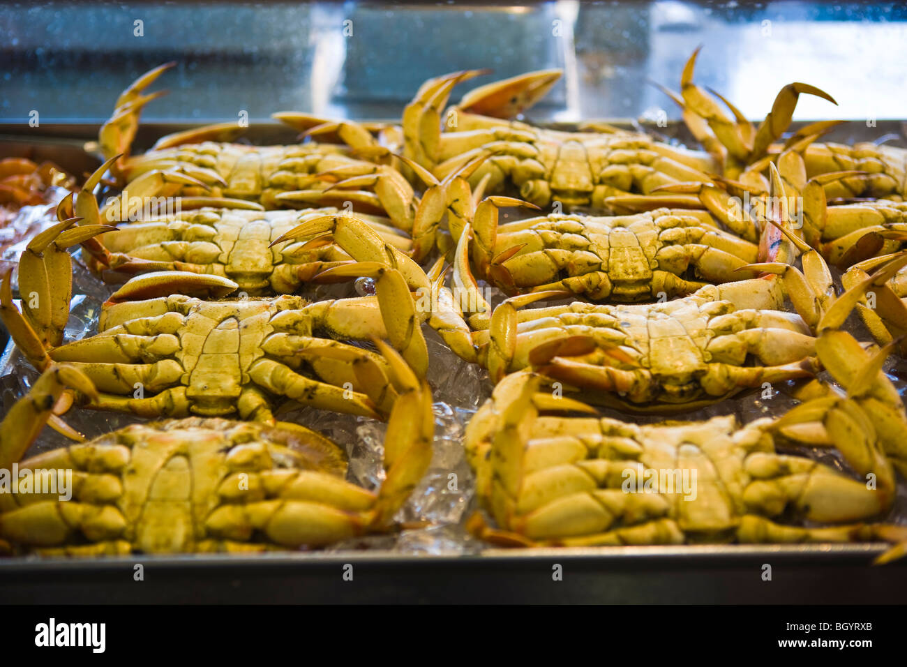 Fresh crabs at Fisherman's Wharf food market, San Francisco, California
