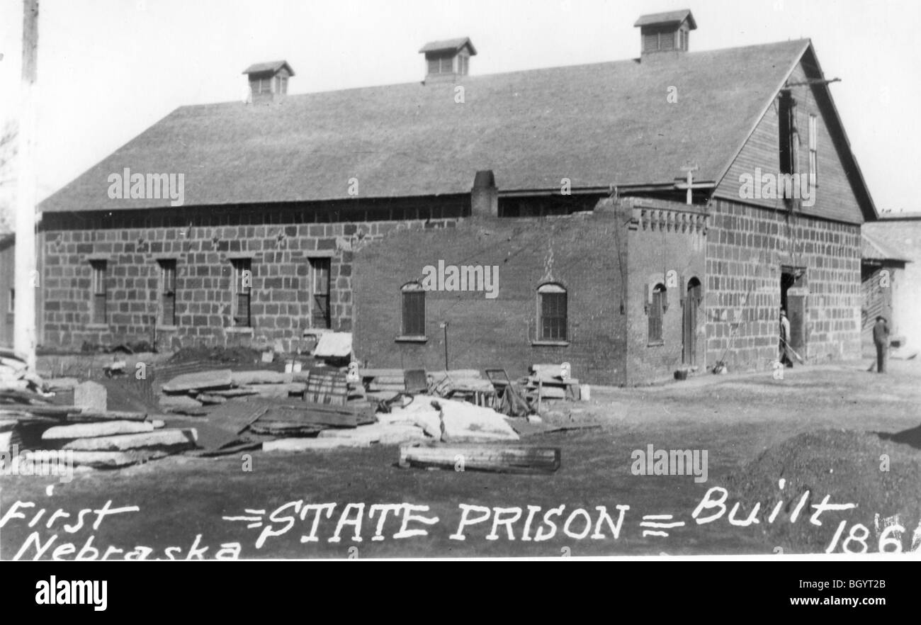 First Nebraska state prison. Approximately 1867. Lincoln, Nebraska, USA
