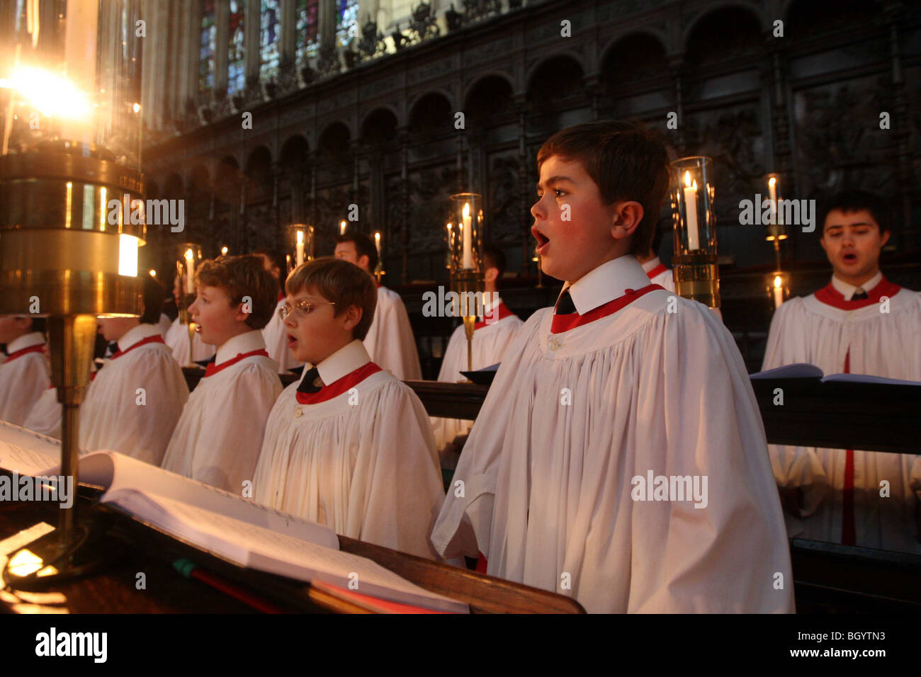 Kings college choir cambridge singing hires stock photography and