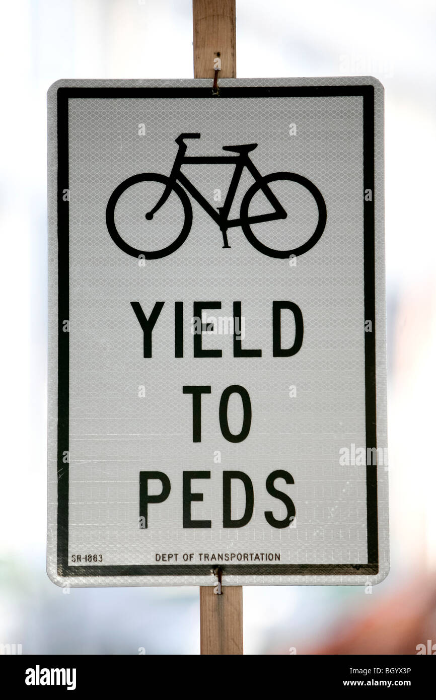 Traffic sign in New York's streets Stock Photo