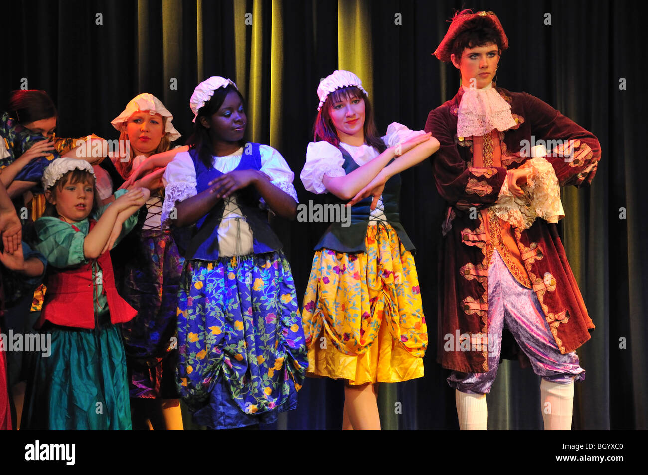 The chorus, Cinderella Christmas pantomime, Hounslow, Greater London, England, United Kingdom Stock Photo