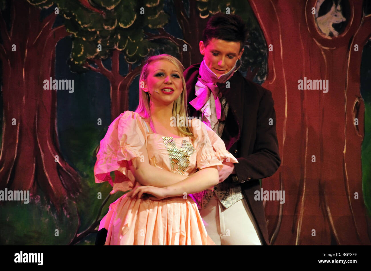 Cinderella and Buttons, Cinderella Christmas pantomime, Hounslow, Greater London, England, United Kingdom Stock Photo