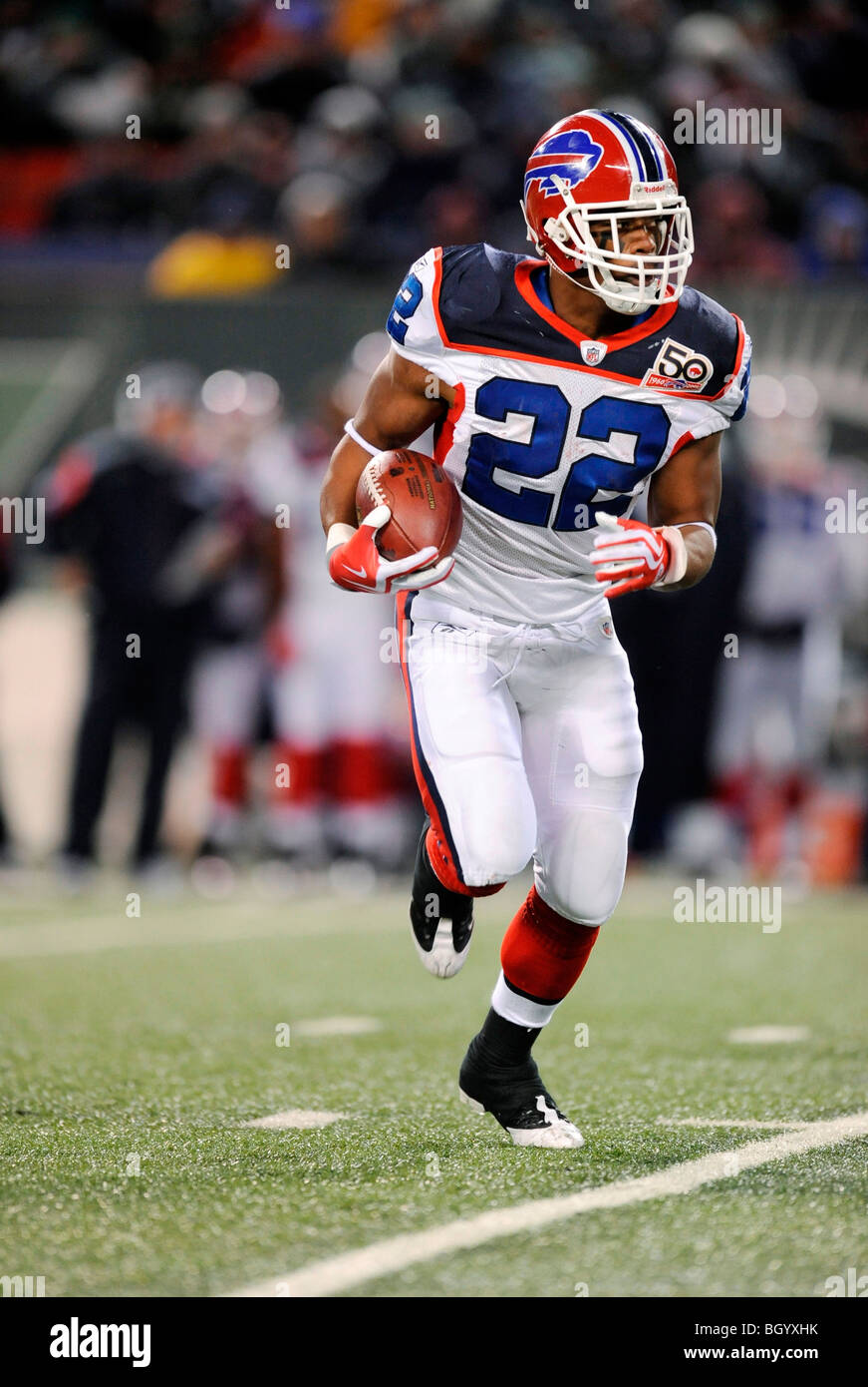 18 October 2009: Buffalo Bills running back Fred Jackson (22) in action  during the NFL football game between the Buffalo Bills and New York Jets at  Giants Stadium in East Rutherford, New