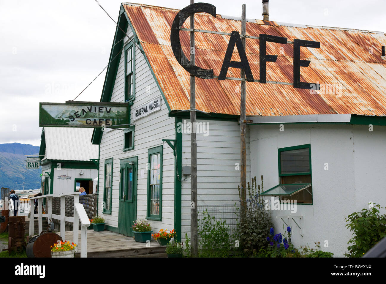 Seaview Cafe, Hope, Alaska Stock Photo Alamy