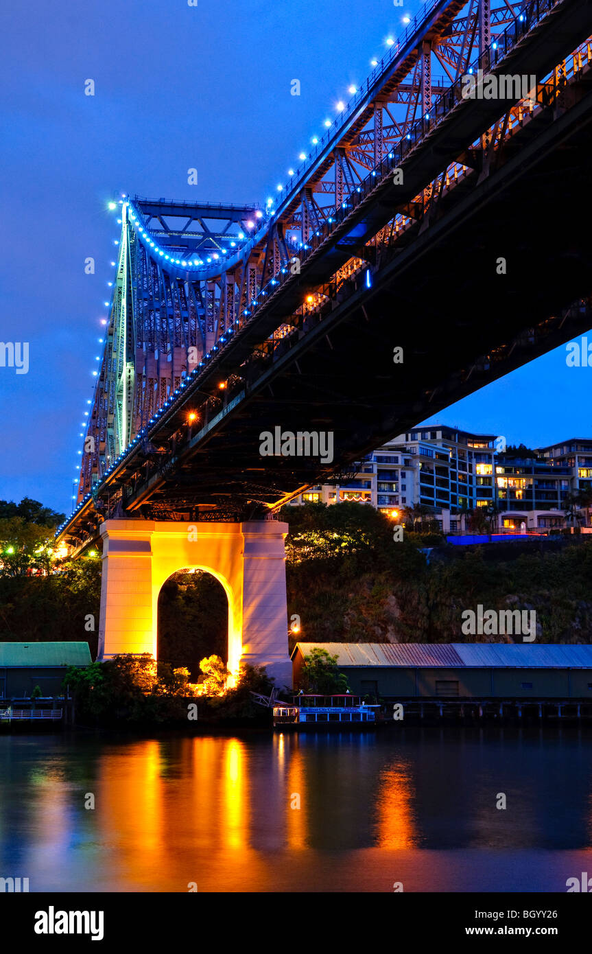 BRISBANE, Australia - Brisbane's Story Bridge at night Stock Photo