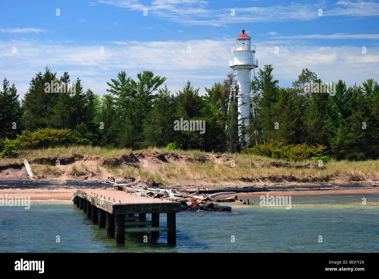 Long Island Light Tower in the Apostle Islands Stock Photo Alamy