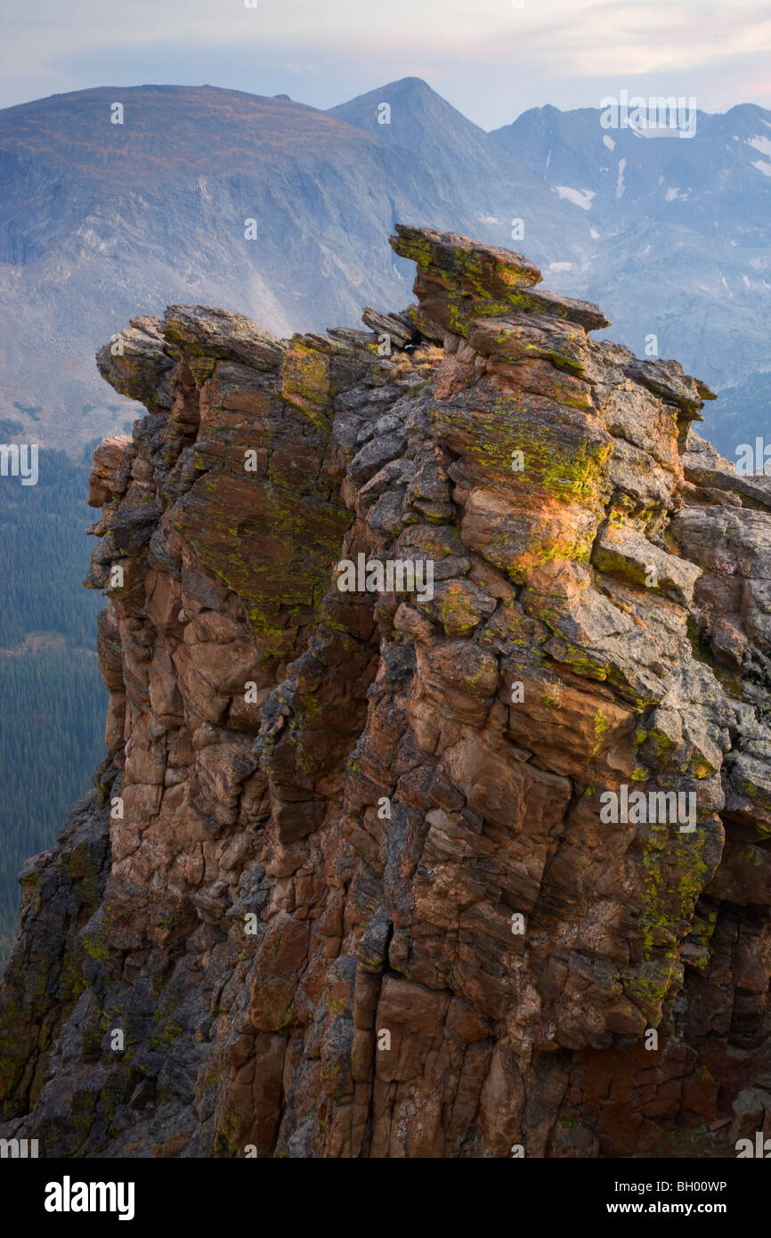 Rock Cut along Trail Ridge Road, Rocky Mountain National Park, Colorado. Stock Photo