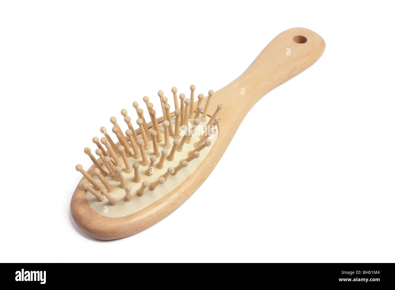 Wooden Hairbrush Stock Photo