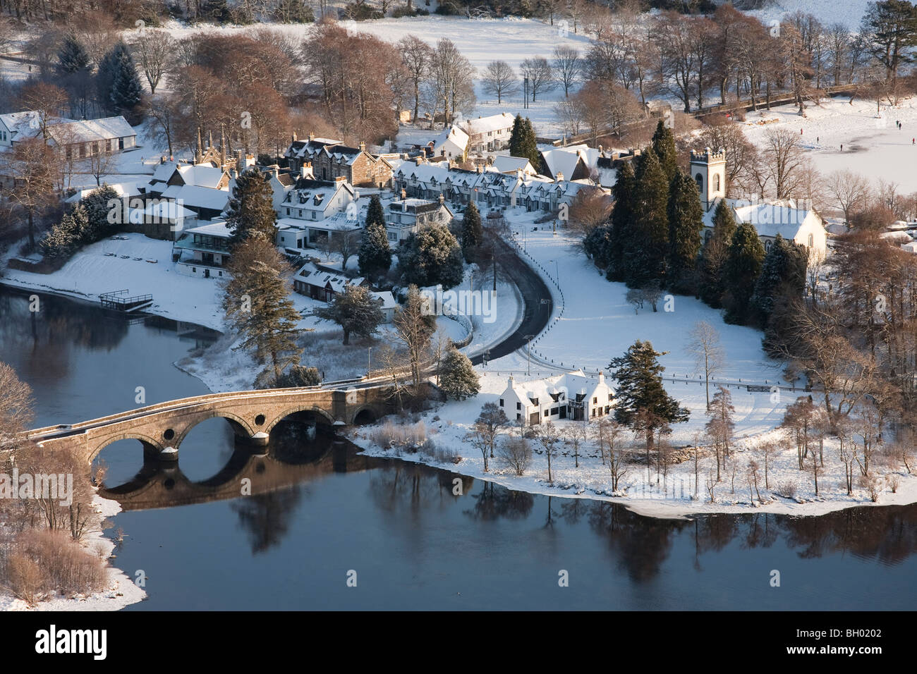 Kenmore Village in Winter, Scotland Stock Photo