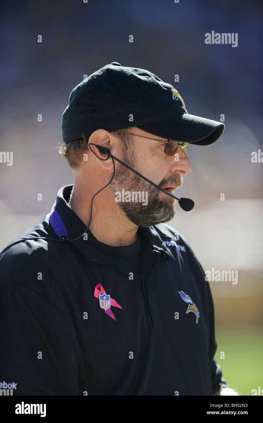 Brad Childress head coach of the Minnesota Vikings Stock Photo