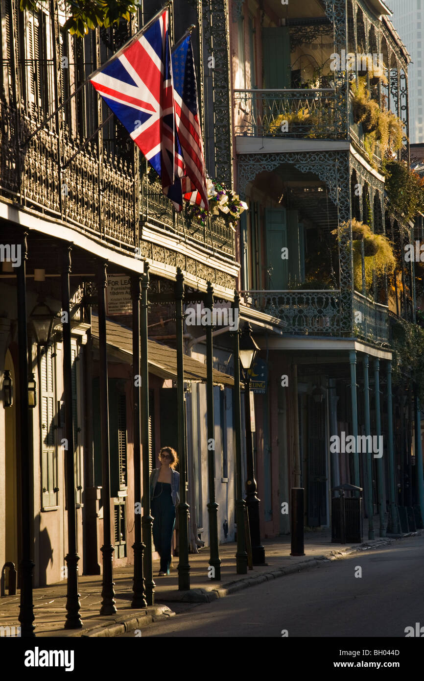 Wrought iron balconies of Royal Street, French Quarter, New Orleans