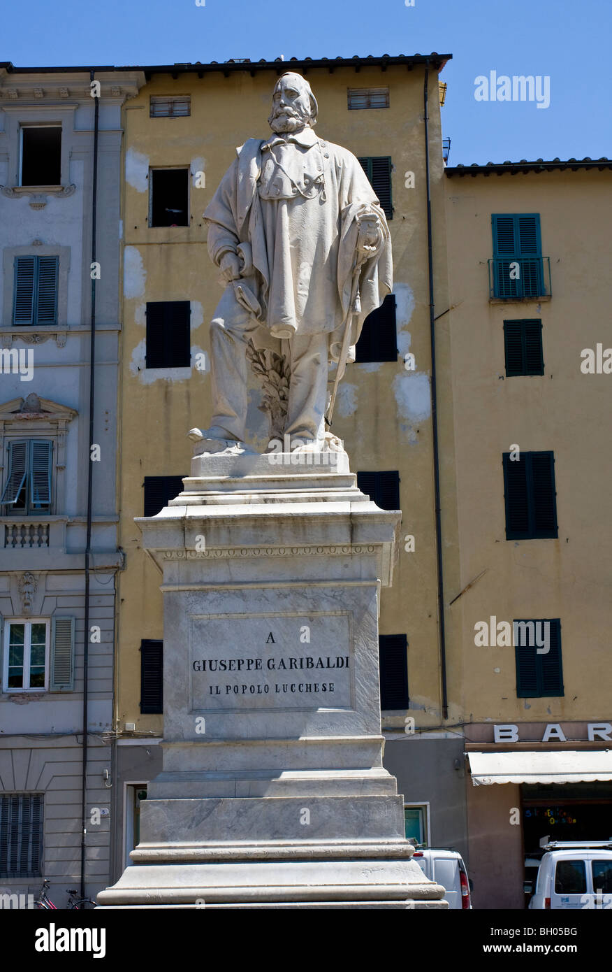 Giuseppe Garibaldi statue in Lucca Tuscany Italy Stock Photo