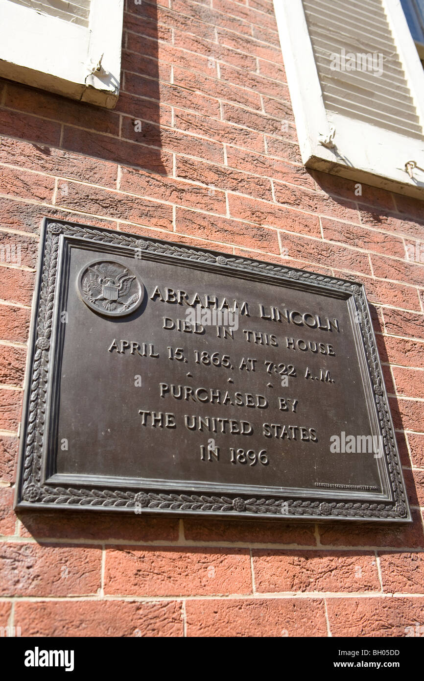 Petersen House where Abraham Lincoln died, Washington DC, USA Stock