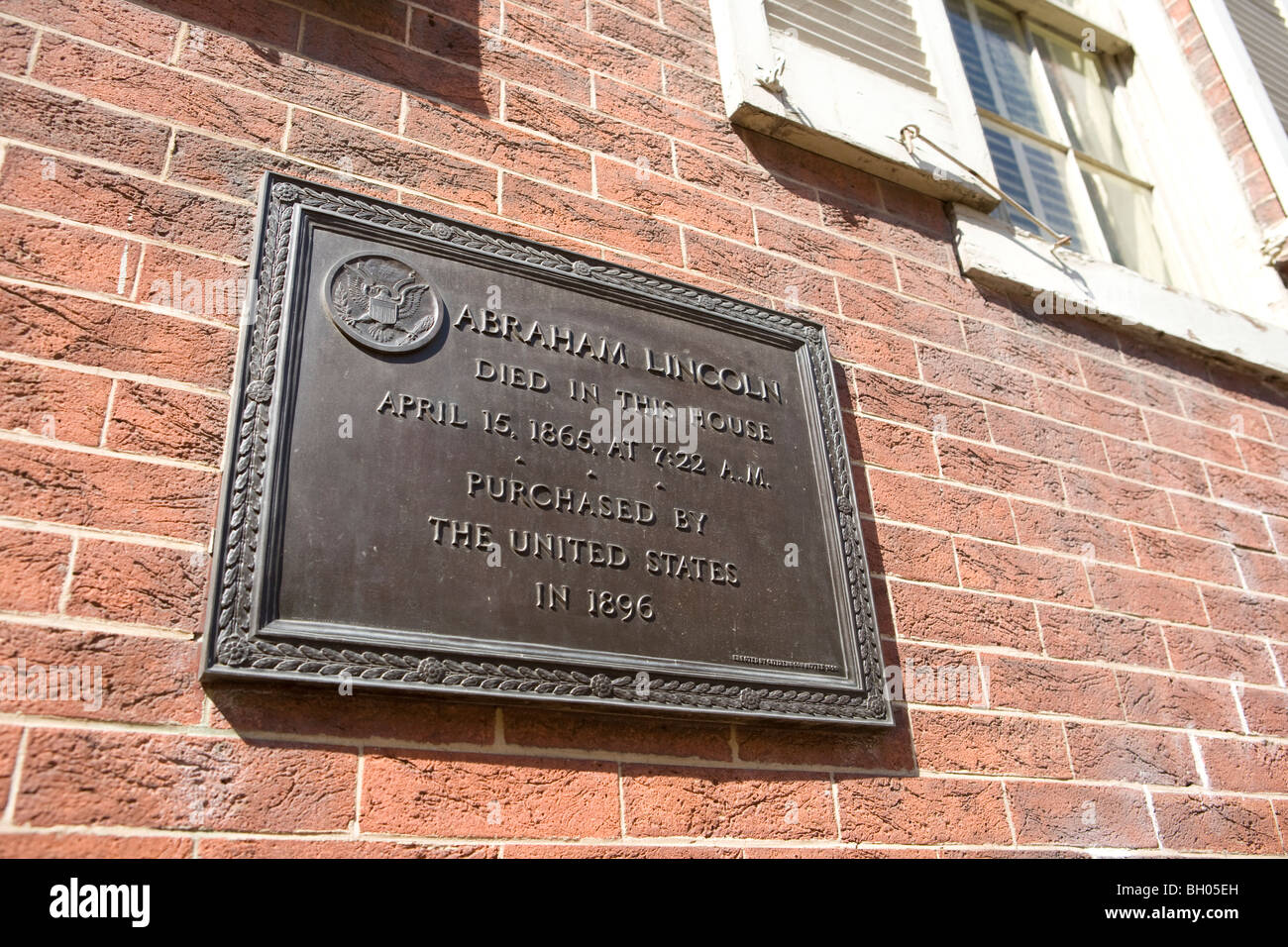 Petersen House where Abraham Lincoln died, Washington DC, USA Stock
