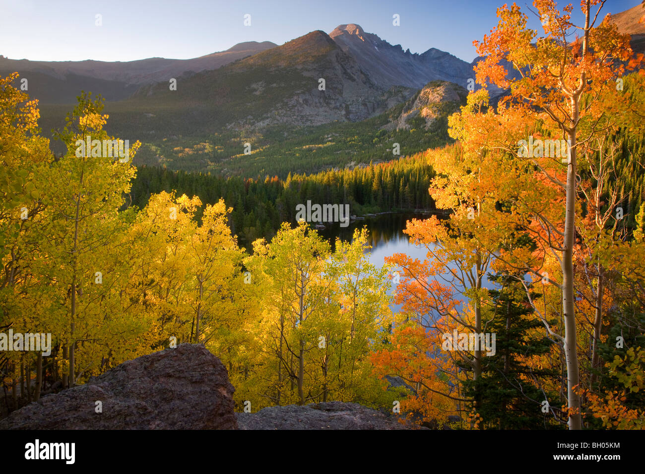 Autumn colors at Bear Lake, Rocky Mountain National Park, Colorado. Stock Photo
