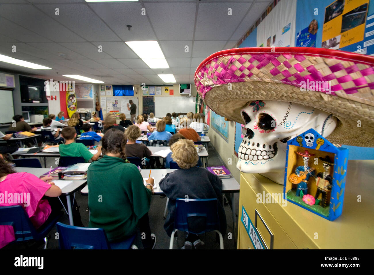 Mexican Day Of The Dead Items Decorate An Eight Grade Spanish