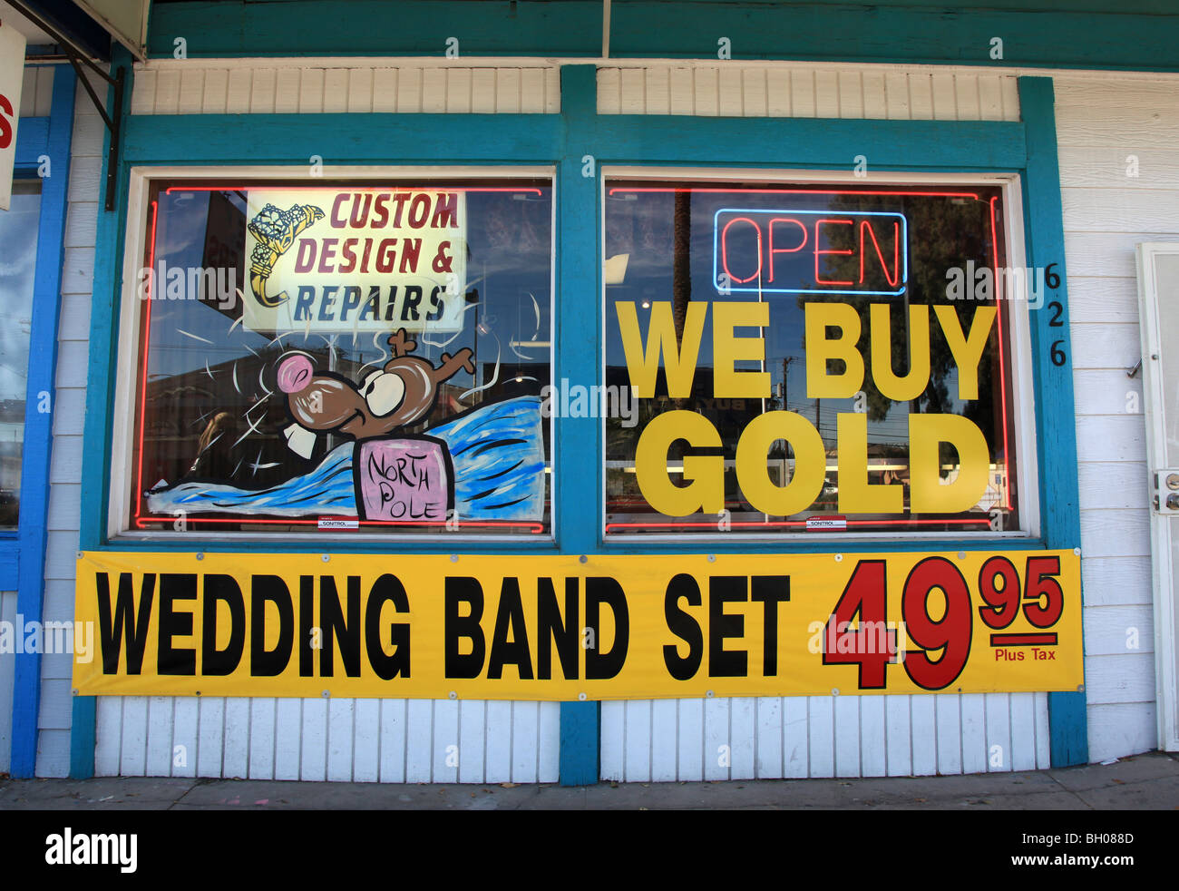 Gold shop, Las Vegas, America Stock Photo