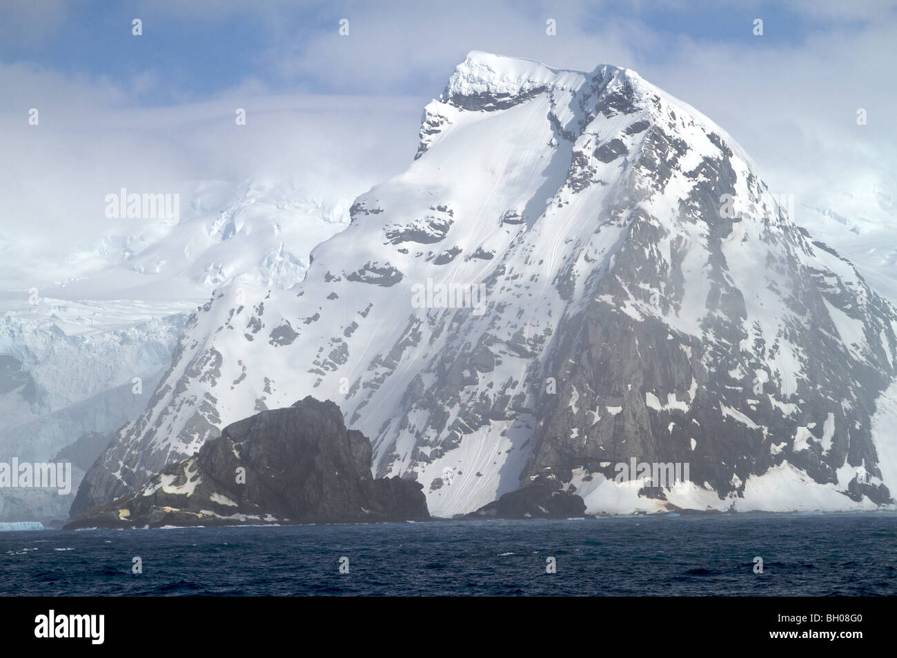 Elephant Island and Point Wild (bottom center), where the Shackleton party was marooned in the early 20th Century. Stock Photo