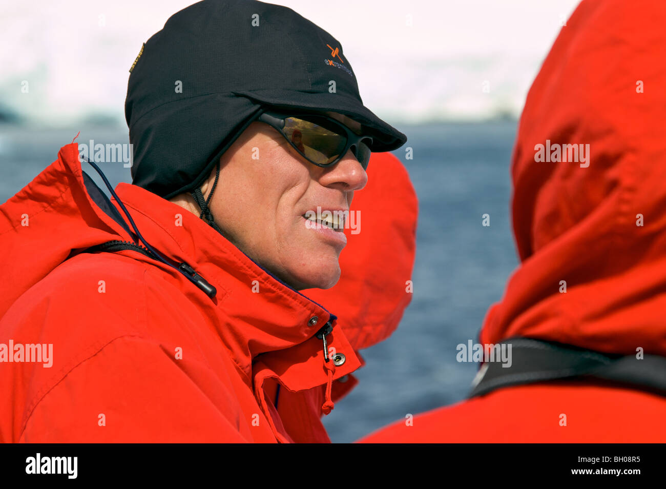 Explorer and adventurer Sir Peter Hillary in Antarctica. Stock Photo